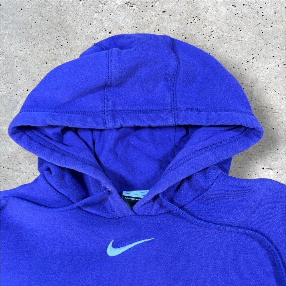Nike Center Swoosh Hoodie Mens Large Purple Embroidered Y2K Hoodie - Picture 7 of 7